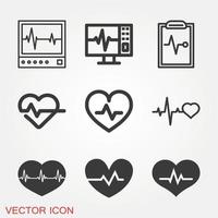 conjunto de iconos de latido del corazón vector