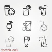conjunto de iconos de jugo vector