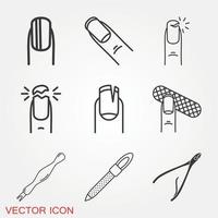 Manicure Icons Set vector