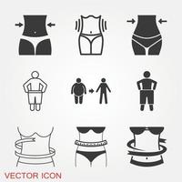 Weight Loss Icons Set vector