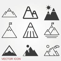 conjunto de iconos de montaña vector