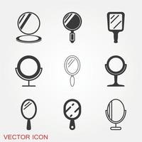 conjunto de iconos de espejo vector