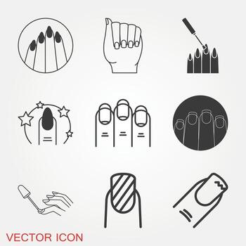 Nail Icons Set vector