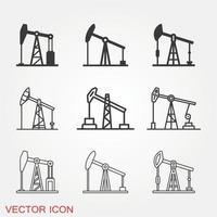 Oil Pump Icons Set vector