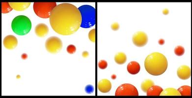 Plastic bubbles spheres Glossy balls Vector Set