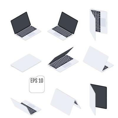 Flat Isometric Laptops or Notebooks