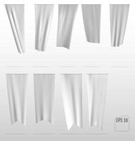 White clean vertical waving template flags vector