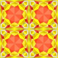 This is a polygonal yellow and red crystal kaleidoscope pattern vector