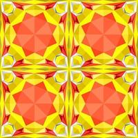 This is a polygonal yellow and red crystal kaleidoscope pattern vector