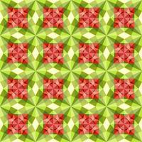 This is a polygonal green and red crystal kaleidoscope pattern vector
