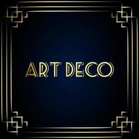 este es un marco art deco dorado sobre un fondo oscuro vector