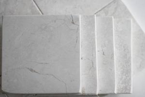 Top view of marble tiles