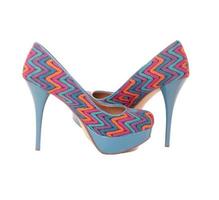 Red and blue high heels photo