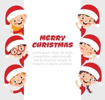 Christmas Card Design With Funny Characters vector