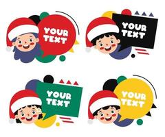 Christmas Greeting Card Design With Cartoon Characters vector