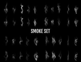 Vector realistic cigarette smoke waves