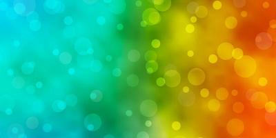 Light Blue, Yellow vector background with bubbles.