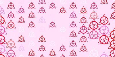 Light Red vector background with occult symbols.