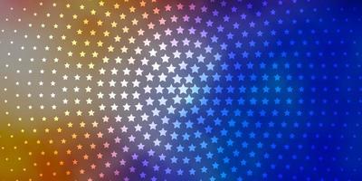 Light Blue, Yellow vector background with colorful stars.