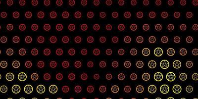 Dark Red, Yellow vector pattern with magic elements.