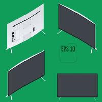 Isometric Curved computer monitor Vector