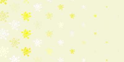 Light Yellow vector backdrop with virus symbols.