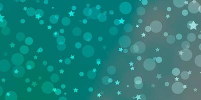 Light Green vector layout with circles, stars.