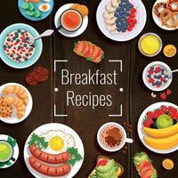 Breakfast Recipes Vector Illustration