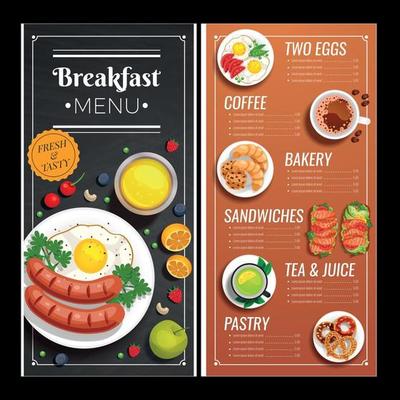 Menu Design For Cafe And Restaurant Vector Illustration