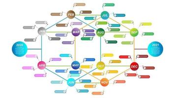 Modern business horizontal timeline process chart infographics template vector