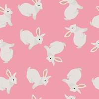 Cute vector seamless pattern with Easter bunnies