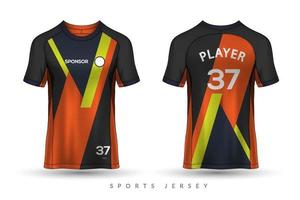 diseño gráfico de plantilla de maqueta deportiva de camiseta y camiseta de fútbol para kit de fútbol vector