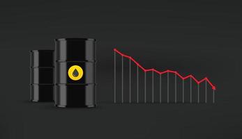concepto de caída del precio del petróleo vector