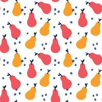 Hand drawn pear pattern vector