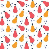 Hand drawn pear pattern vector