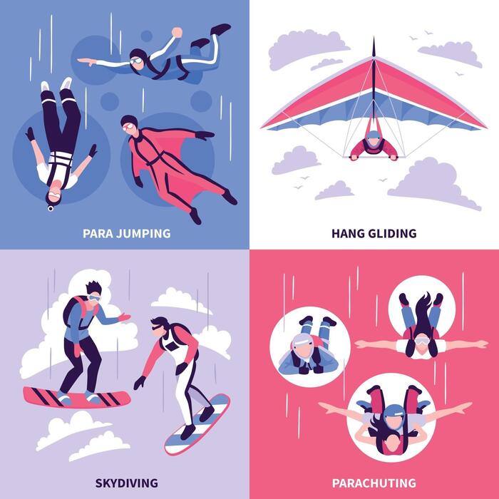 Skydiving Vector Art, Icons, and Graphics for Free Download