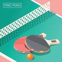 Ping Pong Isometric Background Vector Illustration