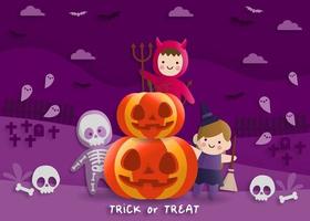 Happy Halloween party in paper art style vector