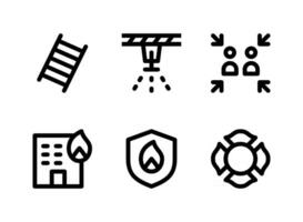 Simple Set of Firefighter Related Vector Line Icons