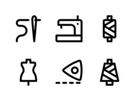 Simple Set of Sewing Related Vector Line Icons