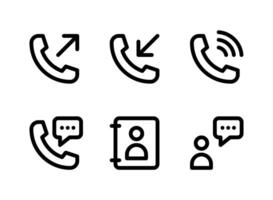 Simple Set of Communication Related Vector Line Icons