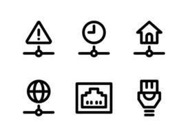 Simple Set of Network Related Vector Line Icons