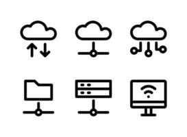 Simple Set of Network Related Vector Line Icons