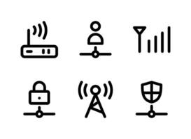 Simple Set of Network Related Vector Line Icons