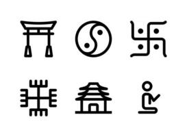 Simple Set of Religion Related Vector Line Icons