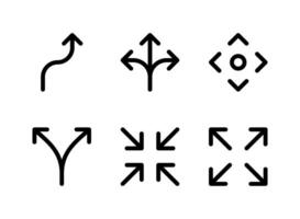 Simple Set of Arrows Related Vector Line Icons