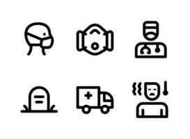 Simple Set of Coronavirus Related Vector Line Icons