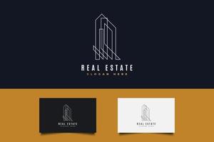 logotipo de bienes raíces abstracto en estilo de línea vector