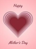 Mothers Day Greeting Card with Paper Cut Style vector