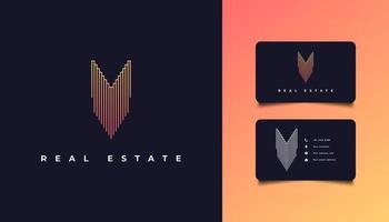 Logotipo de bienes raíces en estilo de línea con concepto simple y minimalista. vector